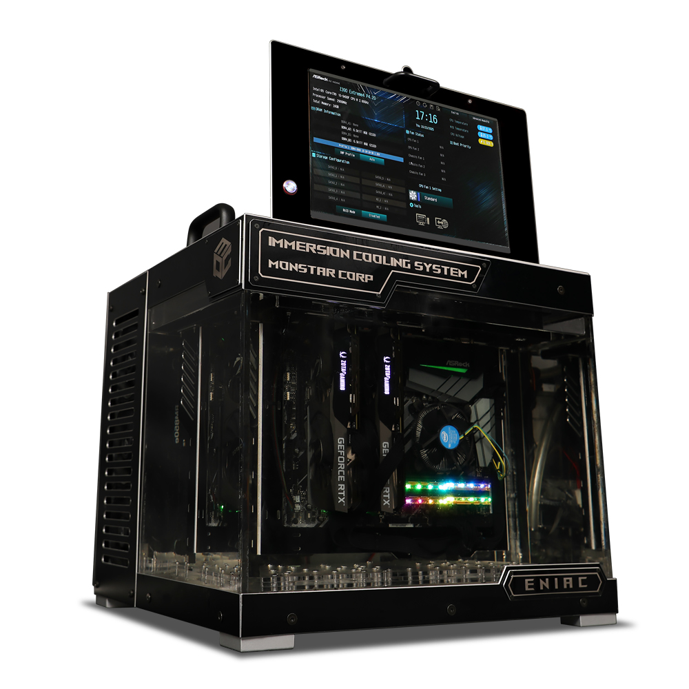 몬스타 ENIAC 액침냉각 PC 정면 전체 제품